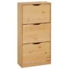 Schuhschrank BASIL Mit 3 Kipper In Braun, Kiefer Massiv -Möbelhaus 84003 0