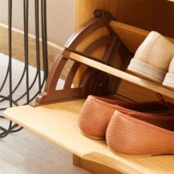 Schuhkipper BASIL Mit 2 Kipper In Braun, Kiefer Massiv -Möbelhaus 84006 A0 5N