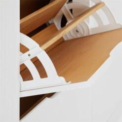 Schuhschrank BASIL Mit 2x2 Kippern In Weiß/braun, Kiefer Massiv -Möbelhaus 84014 2