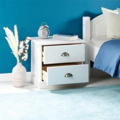 Nachttisch PARIS Mit 2 Schubladen, In Weiß -Möbelhaus 84138 AC2