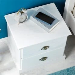 Nachttisch PARIS Mit 2 Schubladen, In Weiß -Möbelhaus 84138 AC3