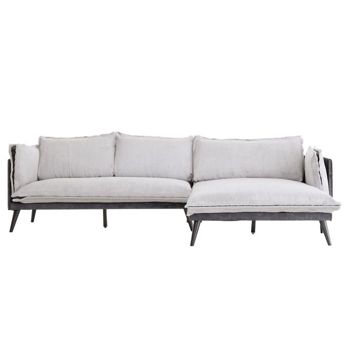 Ecksofa SUBLIMUS Gepolstert, Cord In Hellgrau 4 Ecksofa SUBLIMUS Gepolstert, Cord In Hellgrau – Bild 2