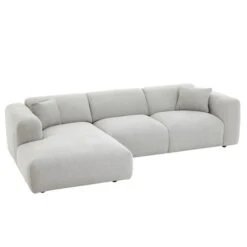 Ecksofa NUBES Inkl. Kissen, Chenille In Hellgrau