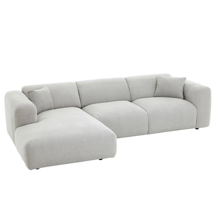 Ecksofa NUBES Inkl. Kissen, Chenille In Hellgrau 3 Ecksofa NUBES Inkl. Kissen, Chenille In Hellgrau