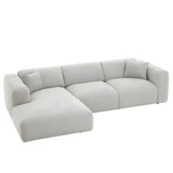 Ecksofa NUBES Inkl. Kissen, Chenille In Hellgrau 10 Ecksofa NUBES Inkl. Kissen, Chenille In Hellgrau -Möbelhaus 92009 3