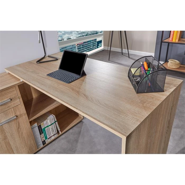 Eckschreibtisch DIEGO Mit Regal In Sonoma Eiche 4 Eckschreibtisch DIEGO Mit Regal In Sonoma Eiche – Bild 2