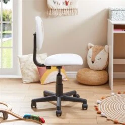 Kinderdrehstuhl RAINBOW Höhenverstellbar, Kunstleder In Weiß -Möbelhaus 93516 AC1