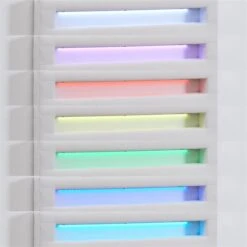 Polsterbett HIMALAYA 90x200 Cm, LED Beleuchtung, Stoff Weiß -Möbelhaus 93517 LED