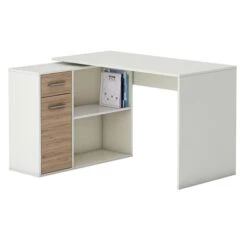 Eckschreibtisch LENA Mit Regal In Sonoma Eiche/weiß -Möbelhaus 93680 2 2