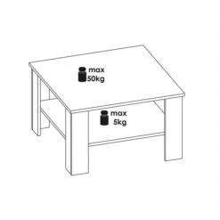 Couchtisch FELICE In Weiß/graphitgrau, 68 X 68 Cm -Möbelhaus 93813 2 1