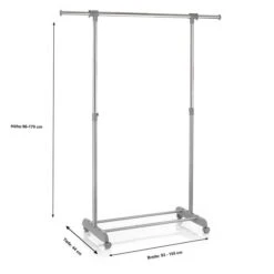 Rollgarderobe SALA In Grau, Verstellbar -Möbelhaus 93937 33