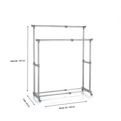 Garderobenwagen CASA In Grau, 2 Kleiderstangen -Möbelhaus 93938 3
