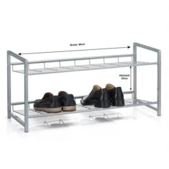Schuhregal SYSTEM Silber Lackiert, 2 Fächer -Möbelhaus 93978 2