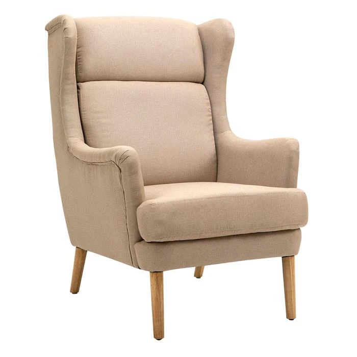 Ohrensessel GRONINGEN In Beige, Stoffbezug 3 Ohrensessel GRONINGEN In Beige, Stoffbezug