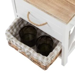 Nachttisch PERUGIA Mit 1 Schublade Und Korb, Weiß -Möbelhaus 94098 4 N2