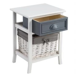 Nachttisch FLORENZ Weiß Mit 1 Schublade -Möbelhaus 94103 2