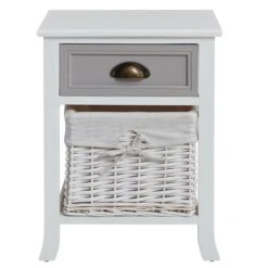 Nachttisch TOSCANA Weiß Mit Schublade -Möbelhaus 94106 2 N1