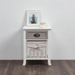 Nachttisch TOSCANA Weiß Mit Schublade -Möbelhaus 94106 3 N1