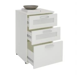 Nachttisch MARIKE In Weiß Mit 3 Schubladen -Möbelhaus 94142 1