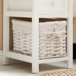 Nachttisch MESSINA Im 2er Set, Mit 1 Schublade Und Korb, In Weiß -Möbelhaus 94233 AC5