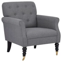 Polstersessel ARJANA Stoffbezug In Grau