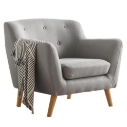 Sessel CESENA In Grau, Stoffbezug