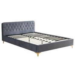 Polsterbett GLAMOUR 140x200 Cm Im Barock-Stil, In Grau -Möbelhaus 94351 2