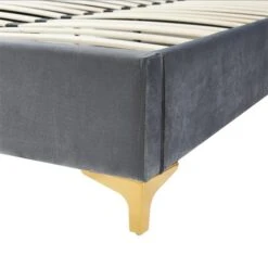 Polsterbett GLAMOUR 140x200 Cm Im Barock-Stil, In Grau -Möbelhaus 94351 4