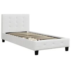 Polsterbett OHIO 90 X 200 Cm Inkl. Lattenrost In Weiß -Möbelhaus 94353 2