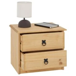 Nachttisch BARRIO Aus Kiefer Mit 2 Schubladen -Möbelhaus 94538 2