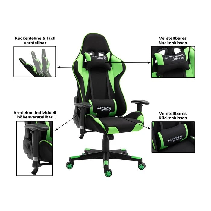 Bürodrehstuhl BOOST In Schwarz/grün 4 Bürodrehstuhl BOOST In Schwarz/grün – Bild 2