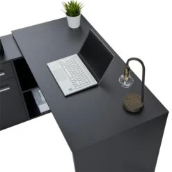 Eckschreibtisch LENA Mit Regal In Schwarz 13 Eckschreibtisch LENA Mit Regal In Schwarz -Möbelhaus 94602 7