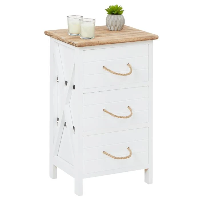 Nachttisch PERUGIA Mit 3 Schubladen In Weiß 3 Nachttisch PERUGIA Mit 3 Schubladen In Weiß