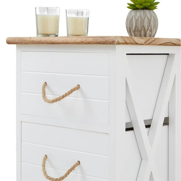 Nachttisch PERUGIA Mit 3 Schubladen In Weiß 6 Nachttisch PERUGIA Mit 3 Schubladen In Weiß – Bild 4