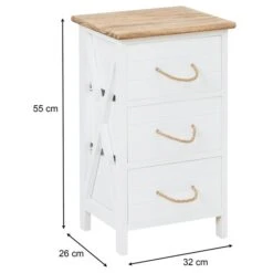 Nachttisch PERUGIA Mit 3 Schubladen In Weiß 13 Nachttisch PERUGIA Mit 3 Schubladen In Weiß -Möbelhaus 94607 7 N