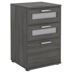 Nachttisch MARIKE In Esche Grau Mit 3 Schubladen