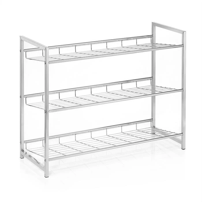 Schuhregal VALERIO Metall Verchromt, 3 Ablagen 5 Schuhregal VALERIO Metall Verchromt, 3 Ablagen – Bild 3