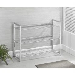 Schuhregal VALERIO Metall Verchromt, 3 Ablagen 9 Schuhregal VALERIO Metall Verchromt, 3 Ablagen -Möbelhaus 94689 3