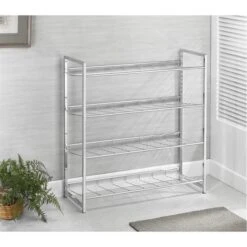 Schuhregal VALERIO Metall Verchromt, 4 Ablagen -Möbelhaus 94690 3