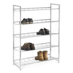 Schuhregal VALERIO Metall Verchromt, 5 Ablagen