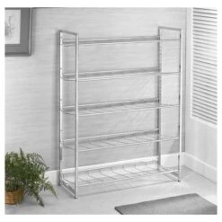 Schuhregal VALERIO Metall Verchromt, 5 Ablagen -Möbelhaus 94691 3