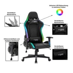 Gamingstuhl SKILLS Bezug Aus Lederimitat In Schwarz, Mit LED Beleuchtung 9 Gamingstuhl SKILLS Bezug Aus Lederimitat In Schwarz, Mit LED Beleuchtung -Möbelhaus 94715 1 DE