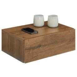 Hängende Nachtkommode ANNE Mit 1 Schublade, Eiche Dunkelbraun