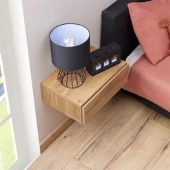 Hängende Nachtkommode ANNE Mit 1 Schublade, Eiche Dunkelbraun -Möbelhaus 94813 AC3