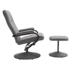 Relaxsessel DAKOTA Mit Hocker Und Stoffbezug In Grau -Möbelhaus 94835 2