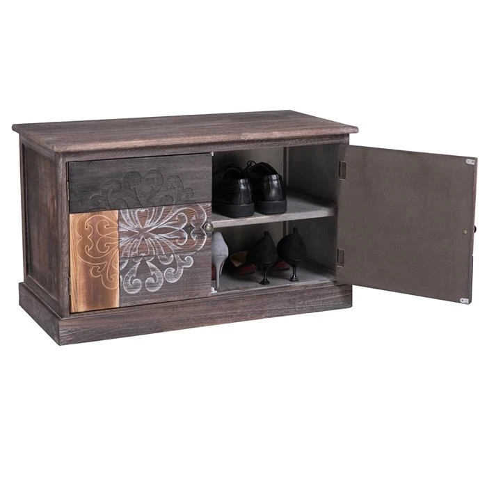 Schuhbank MARA Braun/grau Lackiert 5 Schuhbank MARA Braun/grau Lackiert – Bild 3