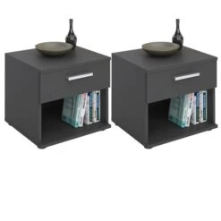 Nachttisch MARY Im 2er Set In Grau