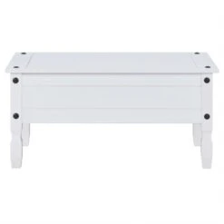 Couchtisch RURAL Im Mexiko Stil Kiefer Massiv Mit 1 Schublade, Weiß Lackiert -Möbelhaus 95046 4 N