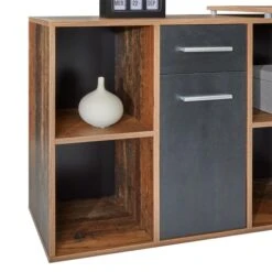 Eckschreibtisch DIEGO Mit Regal In Old Style/Beton Dunkel -Möbelhaus 95055 4