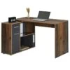 Eckschreibtisch LENA Mit Regal In Old Style/Beton Dunkel